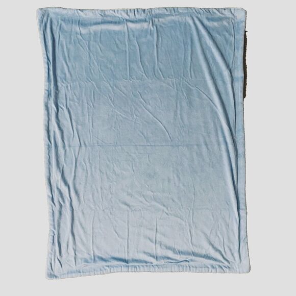 Fleece Baby Blanket Light Blue‎ w/ Embossed Stars 29' x 38" - Picture 4 of 7